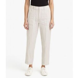 Club Monaco Womens Linen Blend Cropped Straight Leg Pants